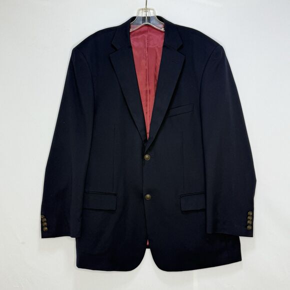 Paul Fredrick Blazer Sport Coat Mens Size 43R Black Jacket - Picture 1 of 16